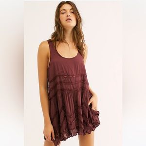 Free people lace and viole trapeze slip dress